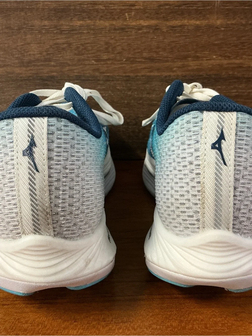 Mizuno Women Wave Rebellion Flash 2 Blue Mesh Running Shoe J1GD243571 Size 7.5